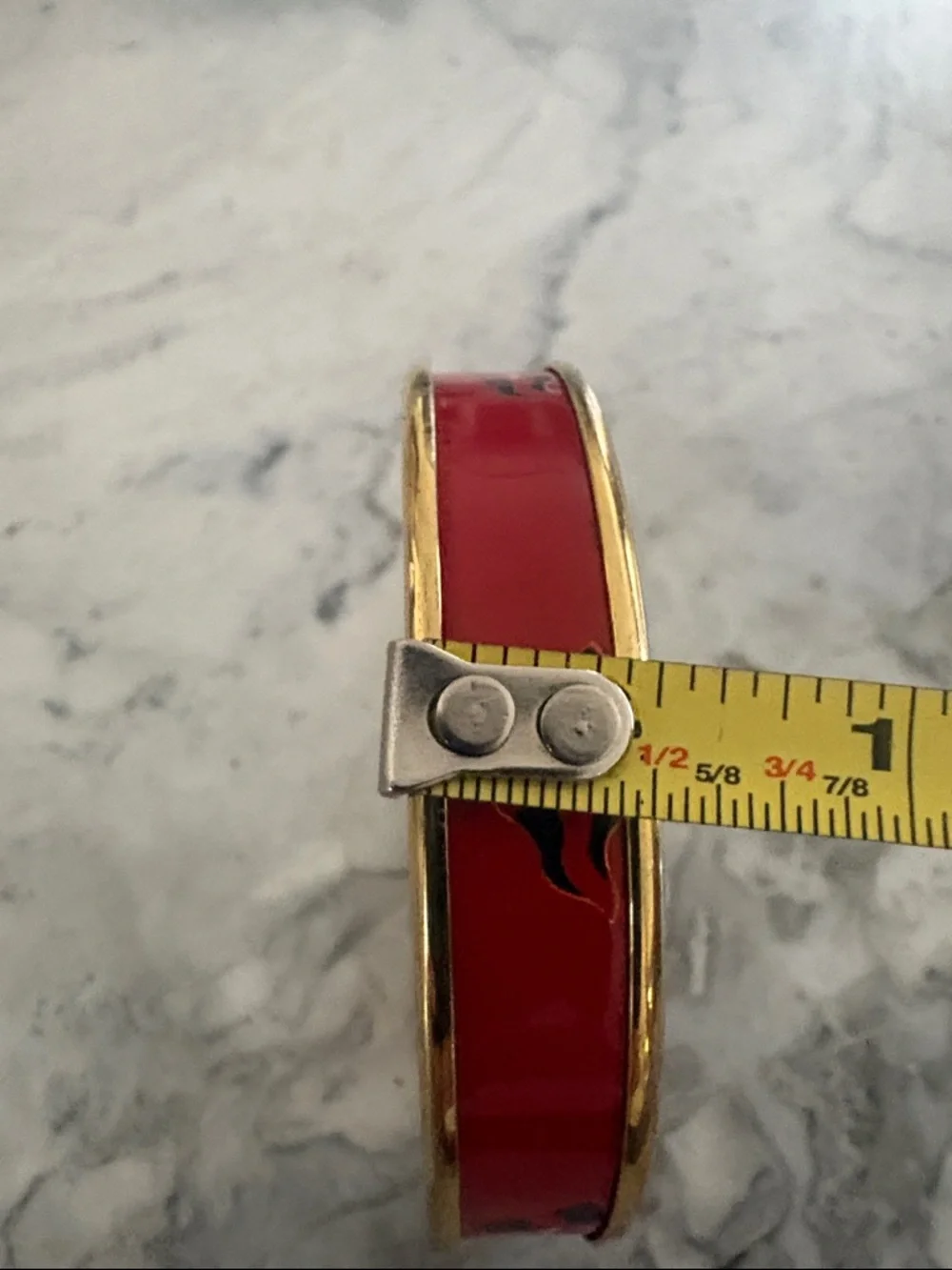New York Yacht Club x Halcyon Days Red Enamel Bangle Bracelet with NYYC Flag